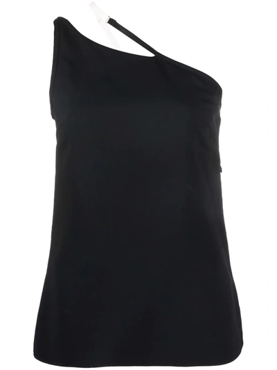 GIVENCHY CONTRAST ASYMMETRIC STRAP TOP