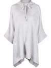 Michael Michael Kors Fine-knit Hooded Cape In Grau