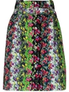 KENZO ABSTRACT FLORAL-PRINT A-LINE SKIRT