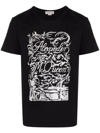 Alexander Mcqueen Logo-print Short-sleeved T-shirt In Black