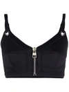 Alexander Mcqueen Zipped Crop Top In Schwarz