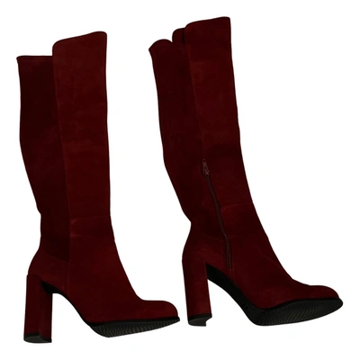 Pre-owned Stuart Weitzman Boots In Red