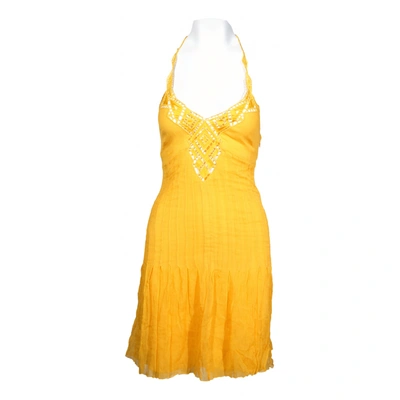 Pre-owned Catherine Malandrino Silk Mini Dress In Yellow