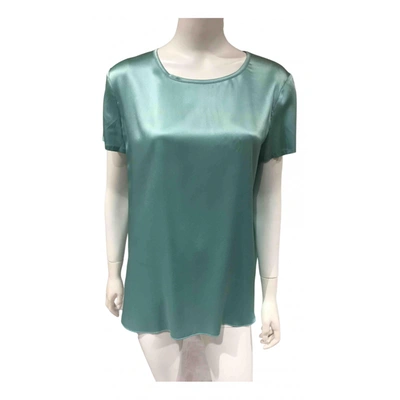 Pre-owned Max Mara Silk Blouse In Turquoise