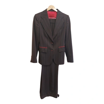 Pre-owned Carolina Herrera Wool Suit Jacket In Brown