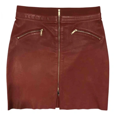 Pre-owned Jitrois Leather Mini Skirt In Red