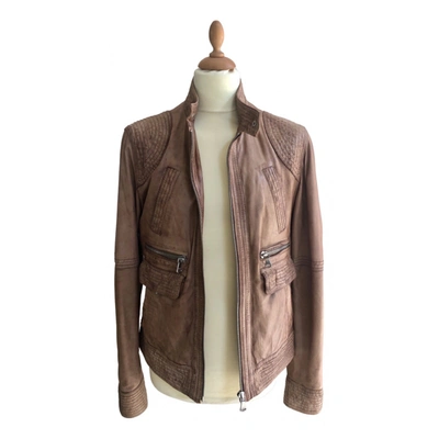 Pre-owned D&g Leather Jacket In Brown