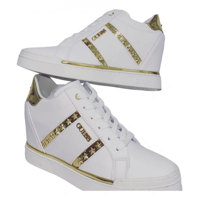 Pre-owned Guess Leather Trainers In White