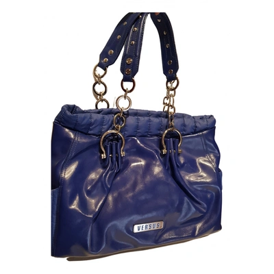 Pre-owned Versus Leather Handbag In Blue