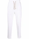 Brunello Cucinelli Ivory  Drawstring Track Pants In White