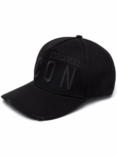 Dsquared2 Icon-embroidered Logo Cap In Black