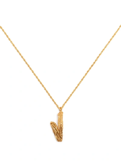 Loveness Lee V Alphabet Pendant Necklace In Gold