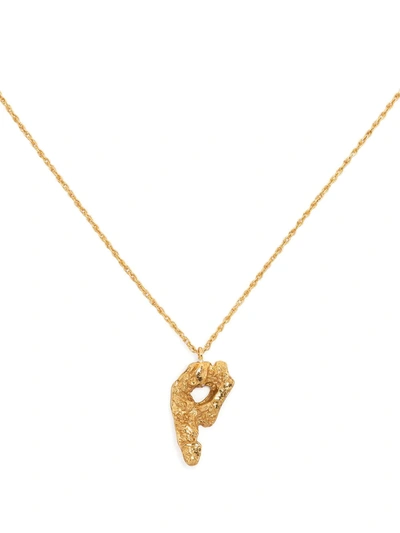Loveness Lee P Alphabet Pendant Necklace In Gold