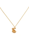 Loveness Lee E Alphabet Recycled Silver Necklace Gold In Gold