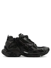 Balenciaga Runner Mesh And Faux Leather Trainers In Black  