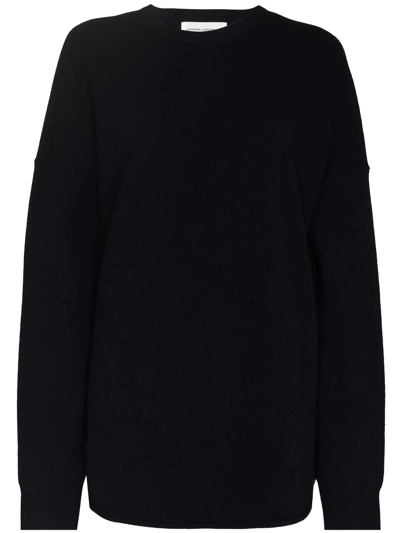 Extreme Cashmere Oversized-cut Round-neck Jumper In Black