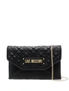 LOVE MOSCHINO LOGO-PLAQUE QUILTED CROSSBODY BAG