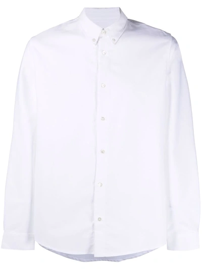 Apc Button-down Organic Cotton Shirt In Aab Blanc