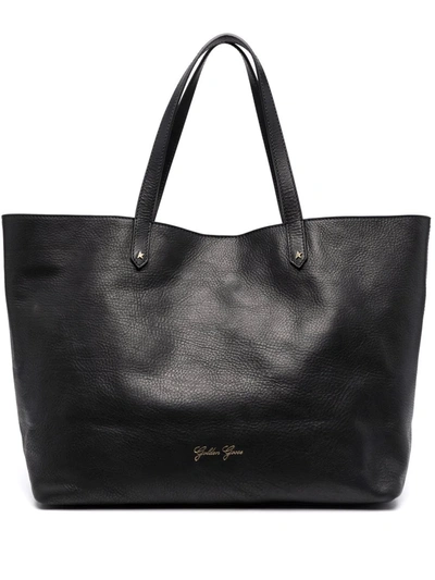 Golden Goose Pasadena Leather Shopping Bag In Black