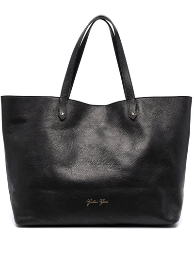 Golden Goose Pasadena Leather Shopping Bag In Schwarz