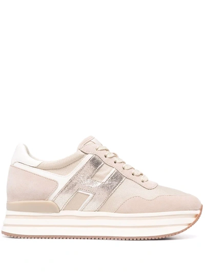 Hogan Low-top Lace-up Trainers In Neutrals