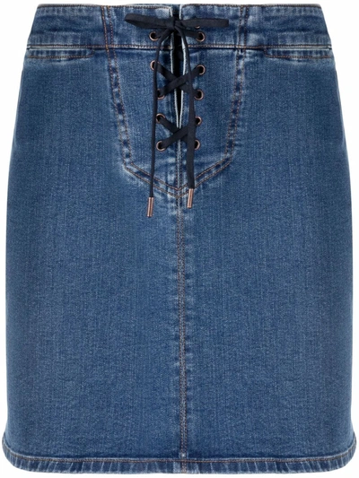SEE BY CHLOÉ LACE-UP DENIM SKIRT