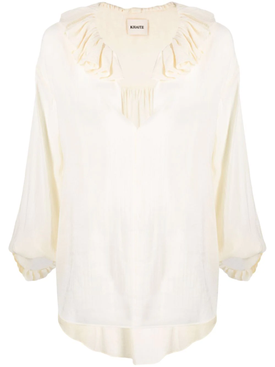 Khaite Blouse With Collar In Neutrals