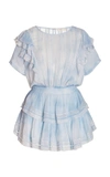 Loveshackfancy Women's Natasha Tie-dye Ruffled Chiffon Mini Dress In Blue