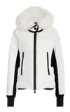 Moncler Lamoura Hooded Faux Fur-trimmed Quilted Down Ski Jacket In White