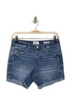 Kensie Rivet Frayed Hem Denim Shorts In Pippa