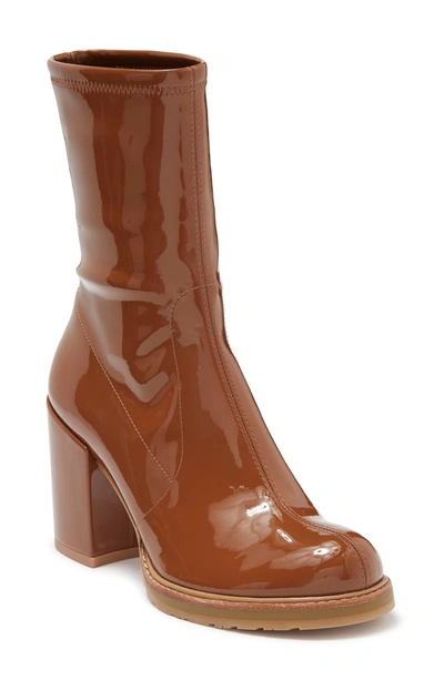 Stuart Weitzman Dalenna Block Heel Bootie In Cappucino