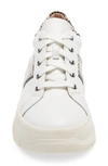 Linea Paolo Roffe Platform Sneaker In White/ Cream/ Black Leather