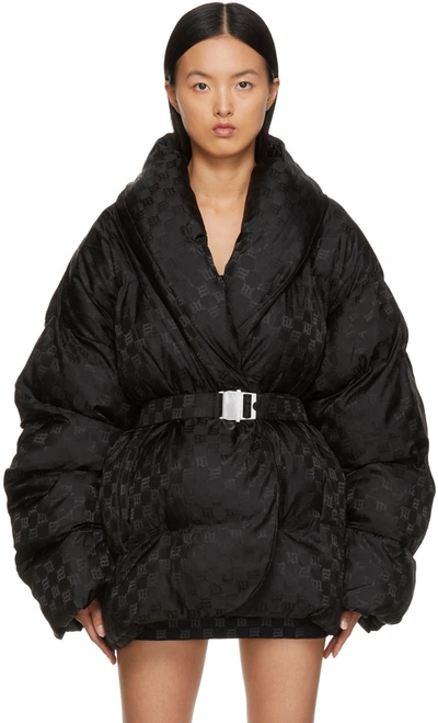 Misbhv Black Moscow Monogram Puffer Jacket ModeSens
