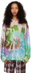 Ashish Multicolor Sequin Tie Dye Blouse In Bali