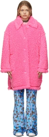 Stand Studio Gwen Cloudy Faux Fur Coat In Fuchsia