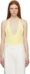 Sir Ssense Exclusive Yellow Halter Kelvin Bodysuit In Lemon