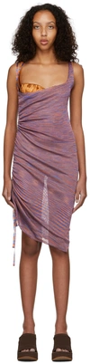 Isa Boulder Reversible Asymmetric Woven Midi Dress In Mars