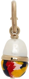Chloé Darcey Gold-tone, Pearl And Enamel Single Earring In 9cb Multicolor 2