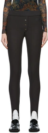 Ganni Ribbed Stirrups Tencel Leggings In 252 Phantom