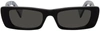 Gucci Black Interlocking G Rectangular Sunglasses In 001 Black