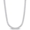 AMOUR AMOUR HERRINGBONE CHAIN NECKLACE IN STERLING SILVER