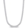 Amour 5 Mm Herringbone Chain Necklace In Sterling Silver In White