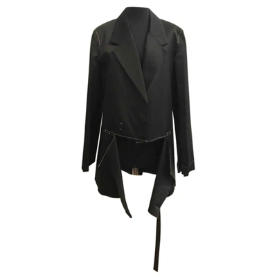 Pre-owned Calvin Klein Collection Silk Blazer In Black