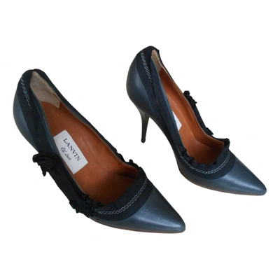 Pre-owned Lanvin Leather Heels In Anthracite