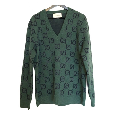 Pre-owned Gucci Wool Pull In Green