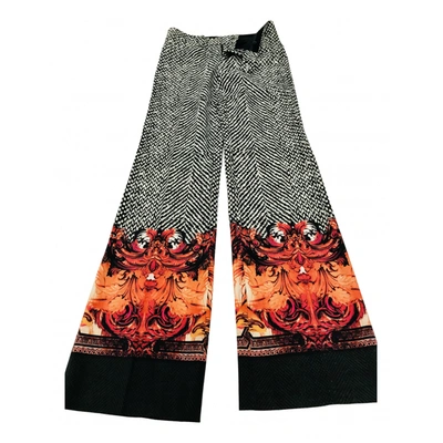 Pre-owned Roberto Cavalli Wool Straight Pants In Multicolour