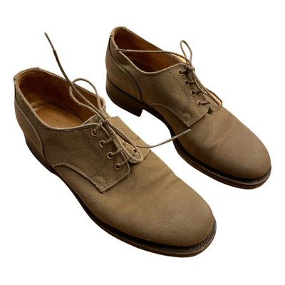 Pre-owned Church's Cloth Lace Ups In Beige