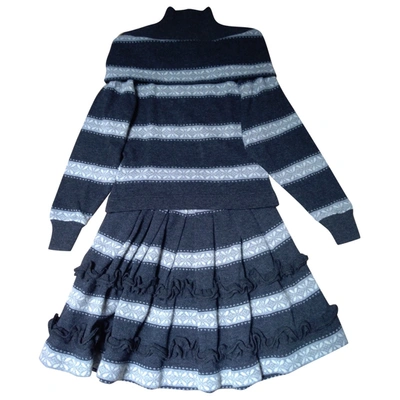 Pre-owned Byblos Wool Dress In Grey