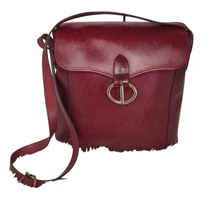 Pre-owned Dior Leather Handbag In Burgundy