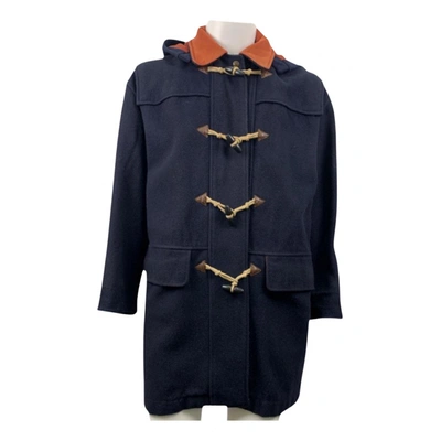 Pre-owned Valentino Wool Dufflecoat In Blue